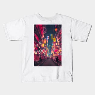 Tokyo Neon Japan Night Street Light Vibes <3 Kids T-Shirt